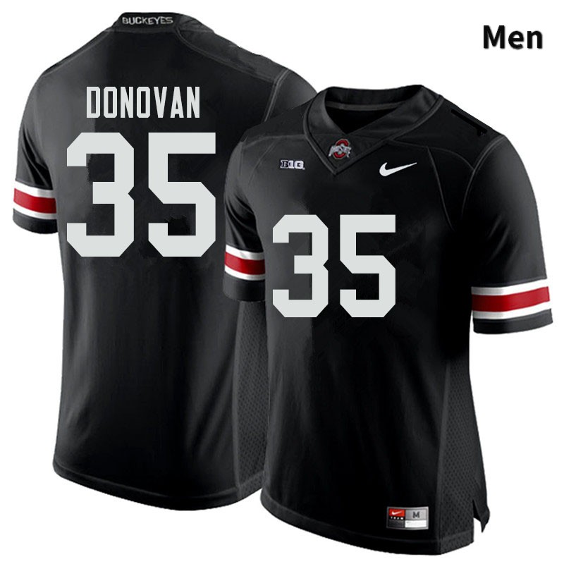 Ohio State Buckeyes Luke Donovan Men's #35 Black Authentic Stitched College Football Jersey